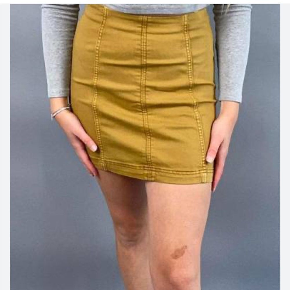 FREE PEOPLE Mustard Mini Skirt Size 8